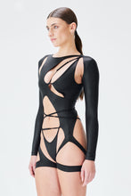 Load image into Gallery viewer, Infinity Bodysuit - Black Leather
