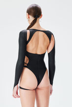 Load image into Gallery viewer, Rebel Bodysuit - Black Leather
